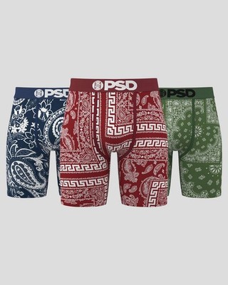 PSD Underwear 7'' Boxershorts 3er Pack - Dark Bandana, MicroMesh Pouch