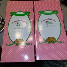 Porcelain Dolls: Santa with lights & Choir Girl Wind-up Music Paradise Galleries