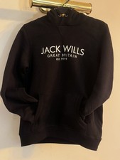 Image of Jack Wills Kids Black Cotton Hoodie Size 12/13 New with Tags