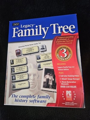 Legacy Family Tree PC 4.0 Deluxe Edition Big Box - NEW Sealed - Sticker Unbroken