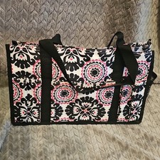 Thirty-One Organizing Utility Tote Pink Pop Medallion pattern