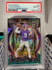 2024 Panini Select #24 JJ Mccarthy Black And Green Shock Concourse PSA 10