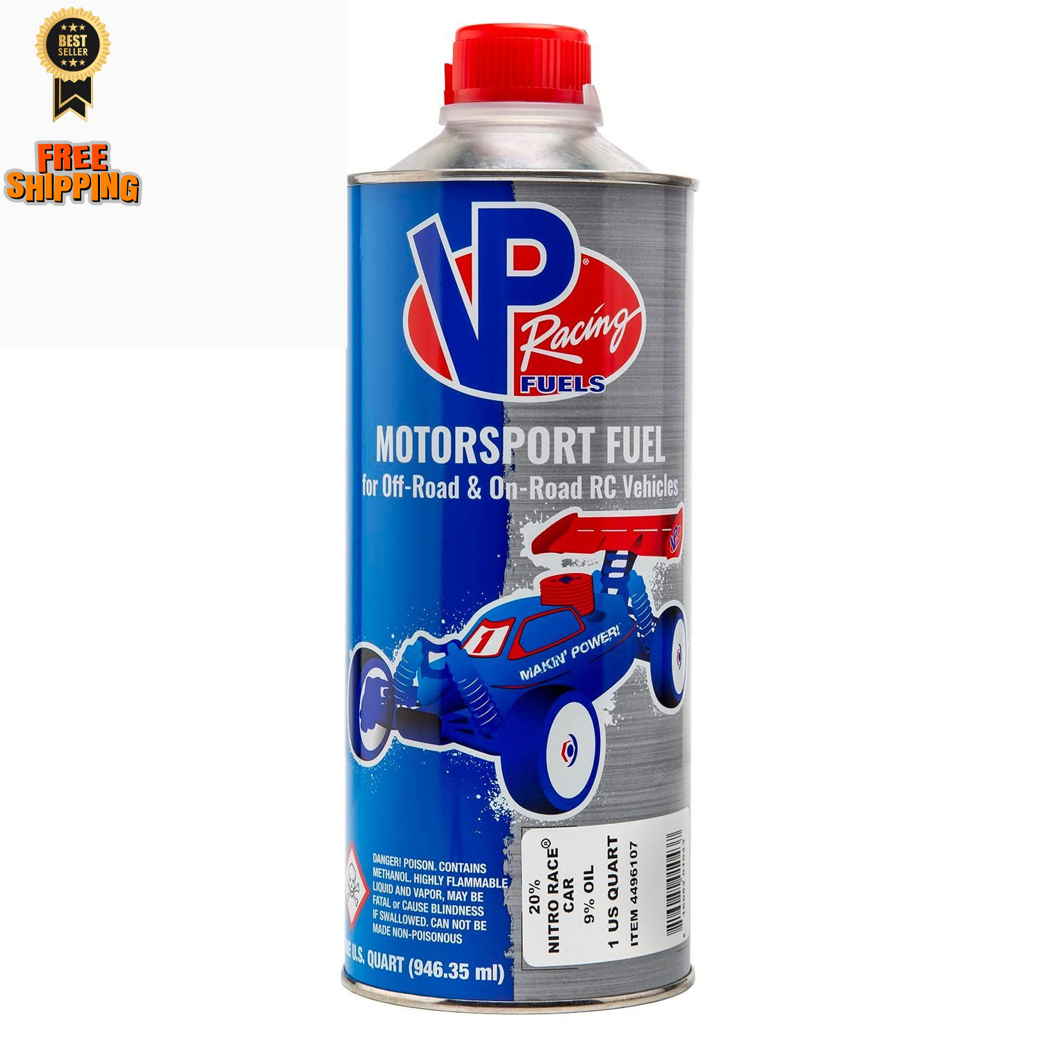 VP Racing Hobby Fuels 1 Quart 20-Percent Nitrofuel 1QT, Blue/Silver 