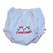 VINTAGE ALEXIS MY 1ST CHRISTMAS EMBROIDERED DIAPER COVER NWOT