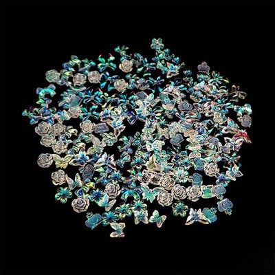 160x 3D Nail Art Charms, Super Shinny Professional Resin Diamanten, Nagel Pailletten