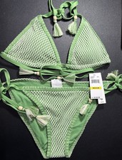 NWT 142 lucky Brand Green Swimsuit BIKINI Size M Medium