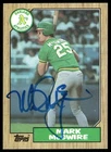 1987 Topps #366 Mark McGwire Rookie Athletics Signed In Person Auto JSA COA 8783