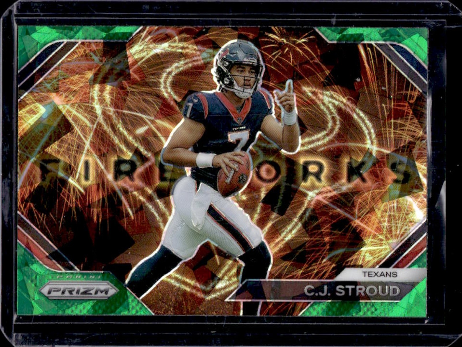 2023 Prizm C.J. Stroud Fireworks Prizms Green Ice Rookie RC #F-10 Texans
