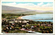 Santa Barbara Bay, SANTA BARBARA, California Postcard - Curt Teich