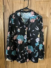 Vintage NPC Fashions Warren Pennsylvania Floral Print Collar Button Up