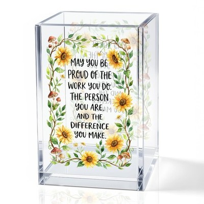 QYUVK May You Be Proud Of The Work Do 2.5X2.5X3.9 inch, green & yellow 