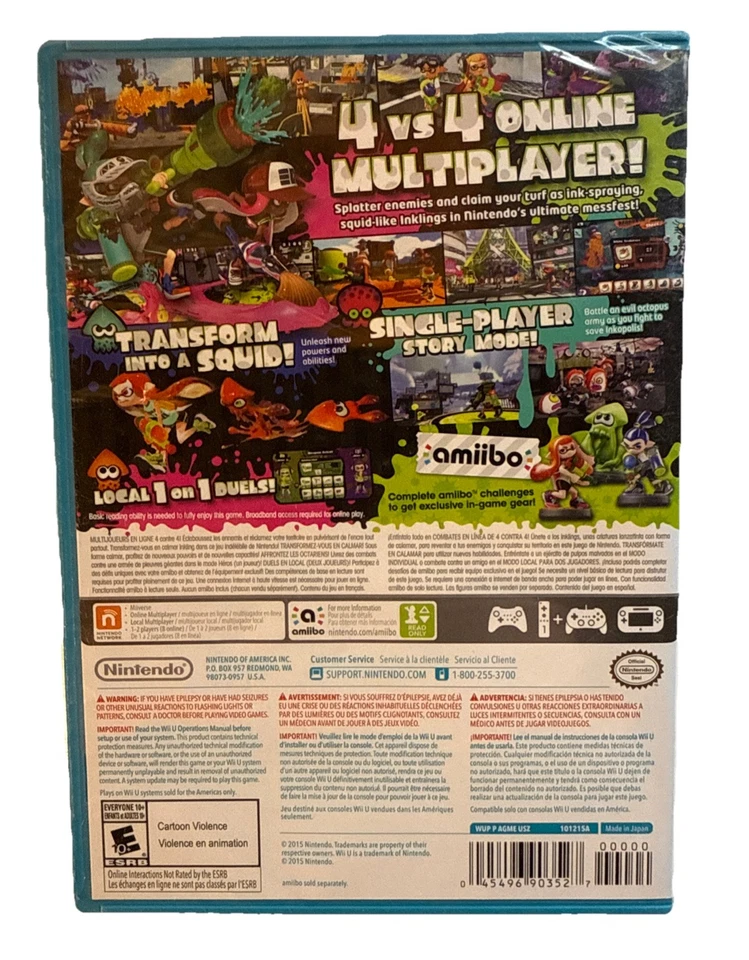 Splatoon Nintendo Wii U WUP-AGMJ Japanese Import US Seller - Image 2 of 2