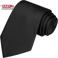 Kissties 63'' XL Tie Mens Extra Long Solid Satin Necktie for Big and Tall Men