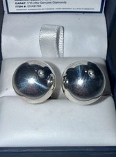 RARO Tiffany & Co. Juego de aretes de bola de 14 mm con solucionador de ley sólido con bolsa