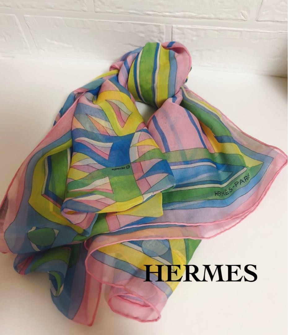 Hermes Silk Bandana Scarf 100% Authentic Design m1_0710