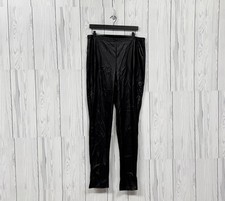 Pretty little thing pants womens 14 skinny black faux leather high rise stretch