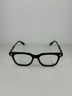 Chrome Hearts Glasses Shiny Black Fream Clear Lens Glasses CH Logo