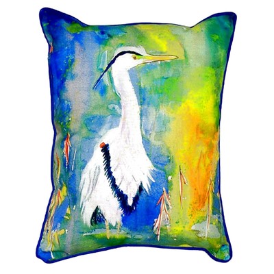 Betsy Drake D&B's Blue Heron Small Indoor Outdoor Pillow 11x14