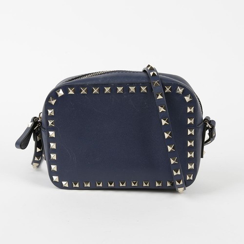 Valentino Navy Leather Rockstud Shoulder and Crossbody Bag W2B0809 41703193