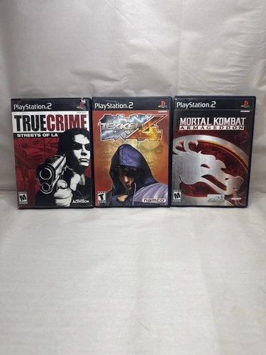 Lot of 3 PS2 Games: True Crime, Tekken 4 & Mortal Kombat Armageddon – Untested