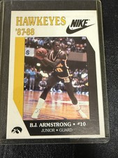 1987-88 Nike Iowa Hawkeyes B.J. ARMSTRONG Rookie card Nrmt/Nrmt+ Rare!