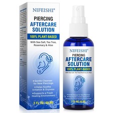 Piercing Aftercare Spray, Saline Spray for Piercings Cleaner Ear, Blue