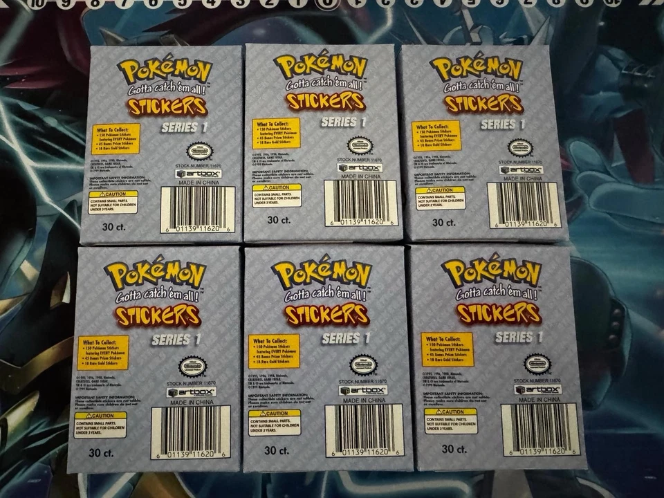 6x Pokemon Artbox Stickers Series 1 Display Booster Box 1999 - Image 2 of 4