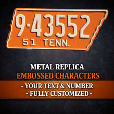 Tennessee 1951 METAL EMBOSSED License Plate Personalized Custom Car Auto REPLICA