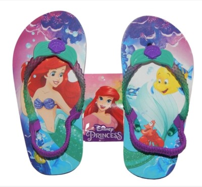 LITTLE MERMAID Ariel Flip Flops Toddler Beach Sandals NWT 7/8