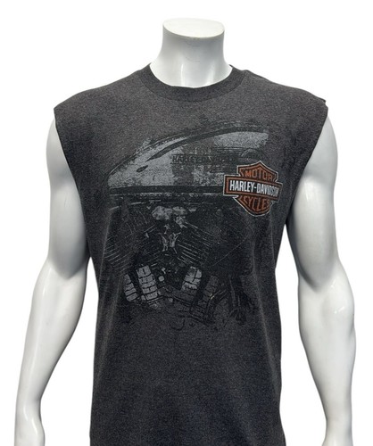 Vintage Harley Davidson Motorcycles Pikes Peak Colorado Springs Sleeveless Shirt - Picture 7 of 12