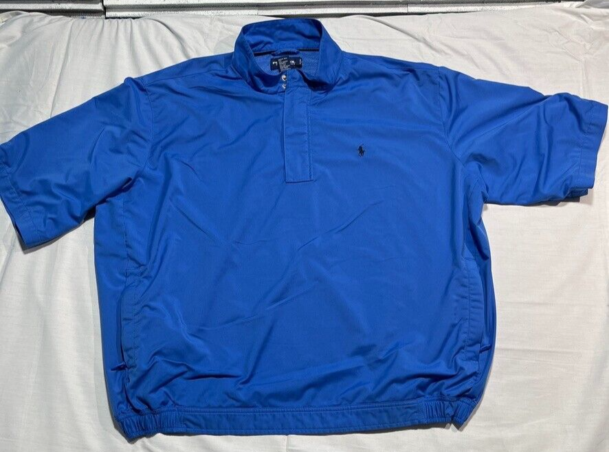 Ralph Lauren Polo Golf Giacca Uomo XL Blu 1 4 Zip Giacca a Vento Foderata Pony Vintage
