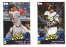 2019 Topps MLB Baseball Sticker #120/122 Khris Davis/Mookie Betts/Brad Hand