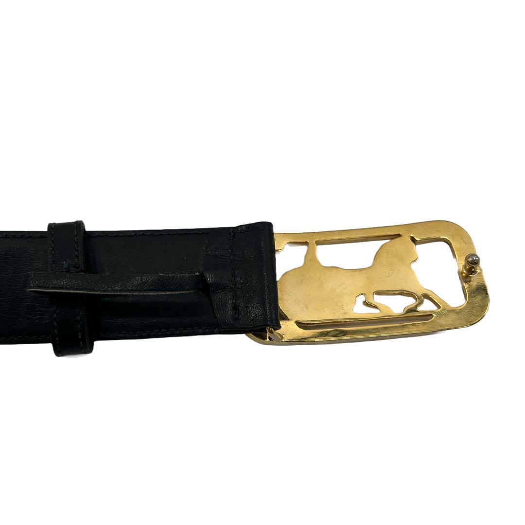 CELINE Vintage Black Leather Belt for Men CELINE Celine CELINE Vintage Black Leather Belt for Men CELINE Celine