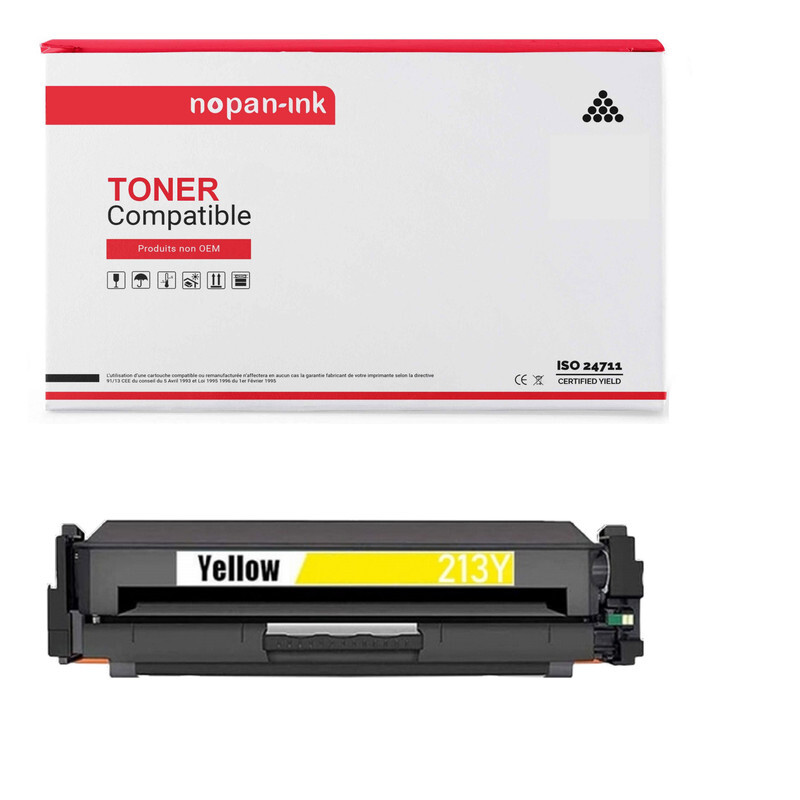 Toner jaune 213Y compatible HP LaserJet Enterprise cartouche haute capacite NOPAN
