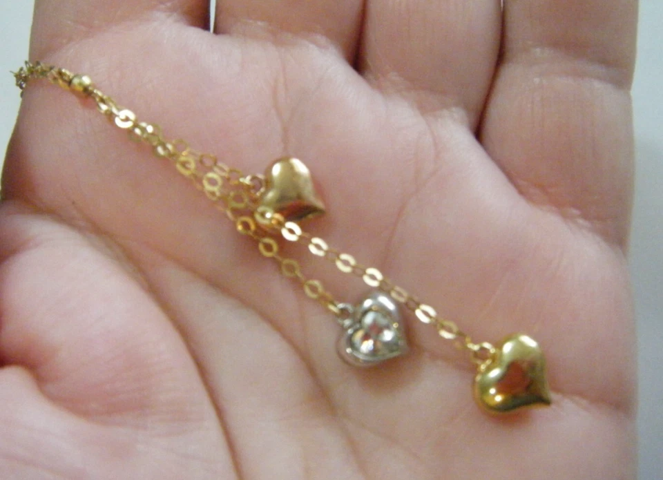 17" Older RL 10K Yellow White & Rose Gold Pendant Y-Drop Chain Necklace - Image 3 of 4