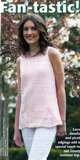 ~ Pull-Out Knitting Pattern For Lady's Pretty Picot Edge Lace Detail Top ~