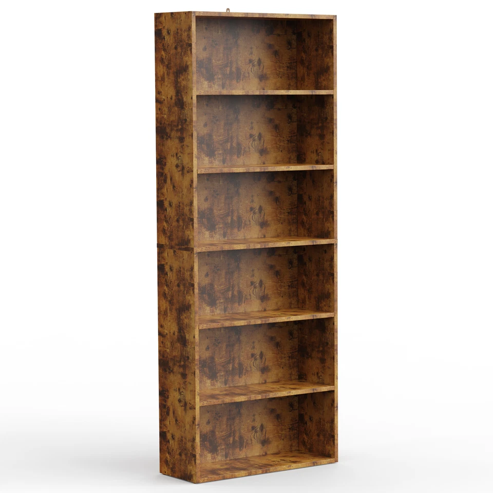 Bookshelf 5/6Tier Adjustable Bookcase Open Wood Magazine Organizer Storage Shelf - Image 3 of 4