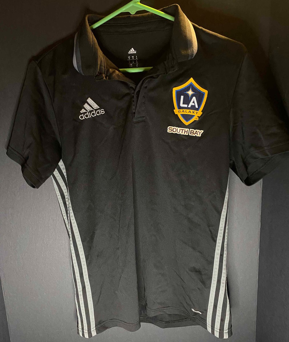 Adidas Los Angeles LA Galaxy Mens M Black Polo Shirt South Bay