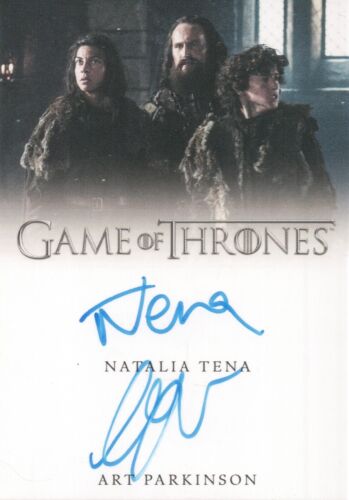 Game of Thrones komplett, Natalia Tena/Art Parkinson Doppelautogrammkarte - Bild 1 von 2