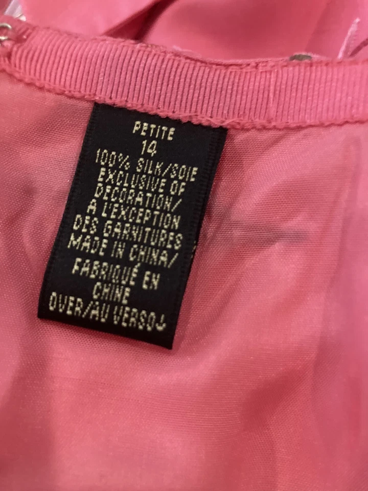 Dana Buchman Pink 100% Silk Skirt Suit Separates Jacket Sz 10P Skirt Sz 14P NWOT - Image 3 of 4