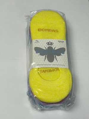 4 colored pairs BOMBAS Women's Cushioned No Show Sock Size (Medium)