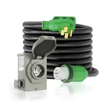 50 Amp Generator Cord and Pre-Drilled Power Inlet Box, 25FT Generator Cord 50...