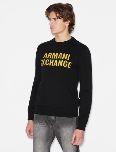 Maglione armani exchange uomo girocollo,maglioncino grigio uomo