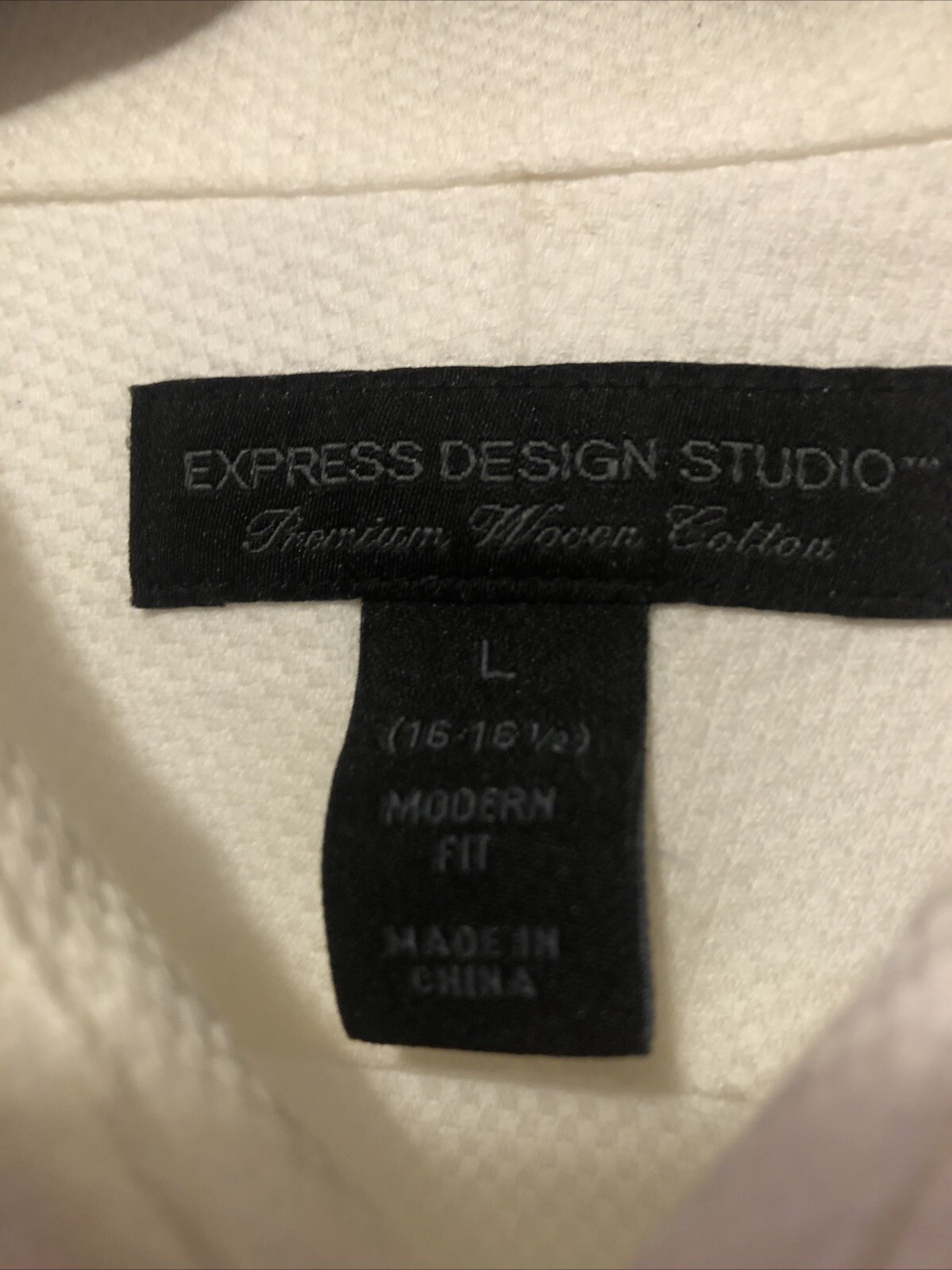 express Design Studio white button down mens L - image 3