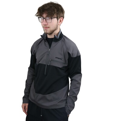 Patagonia R1 Fitz Roy Polartec Fleece Pullover Shirt Mens Small Black Jacket EUC