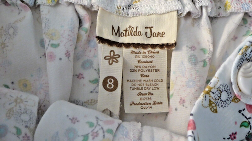 Matilda Jane Mädchen Größe 8 Blumenmuster Rock Skort Shorts Artikel #B17136 - Bild 4 von 7