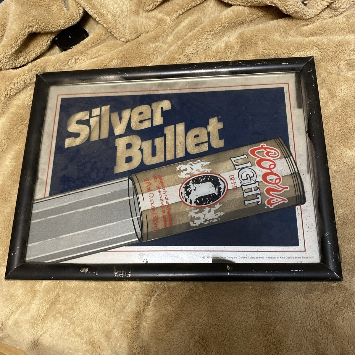 Vtg 1987 Coors Light Silver Bullet Beer Sign 19