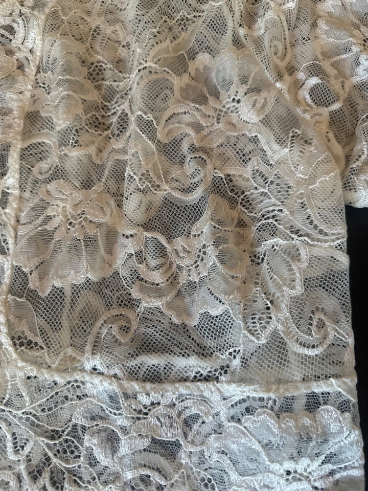 Lise Charmel белый кружева и атласный коротким рукавом прикрытие белье Топпер Med - Изображение 3 из 4