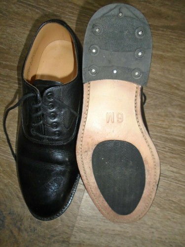 ROYAL NAVY MENS BLACK LEATHER OFFICERS SHOES SIZE 6M GENUINE RN ISSUE - 第 2/5 張圖片