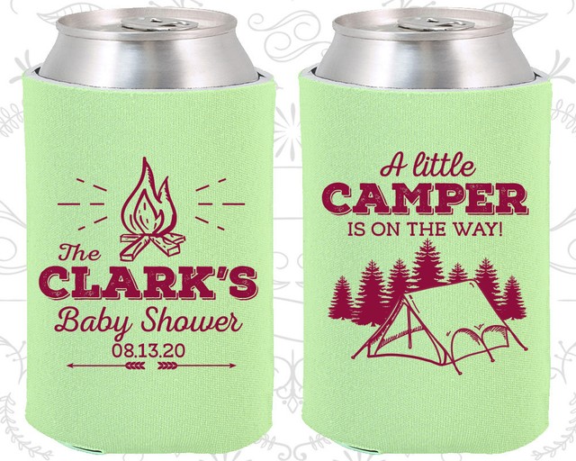 Baby Shower Koozies Koozie Supplies (90129) Camping, Little Camper Is